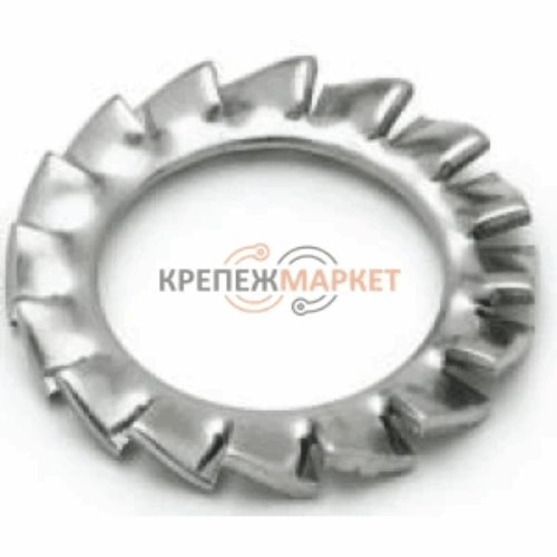 Шайба стопорная зубчатая с наружными зубьями DIN 6798 М3.5